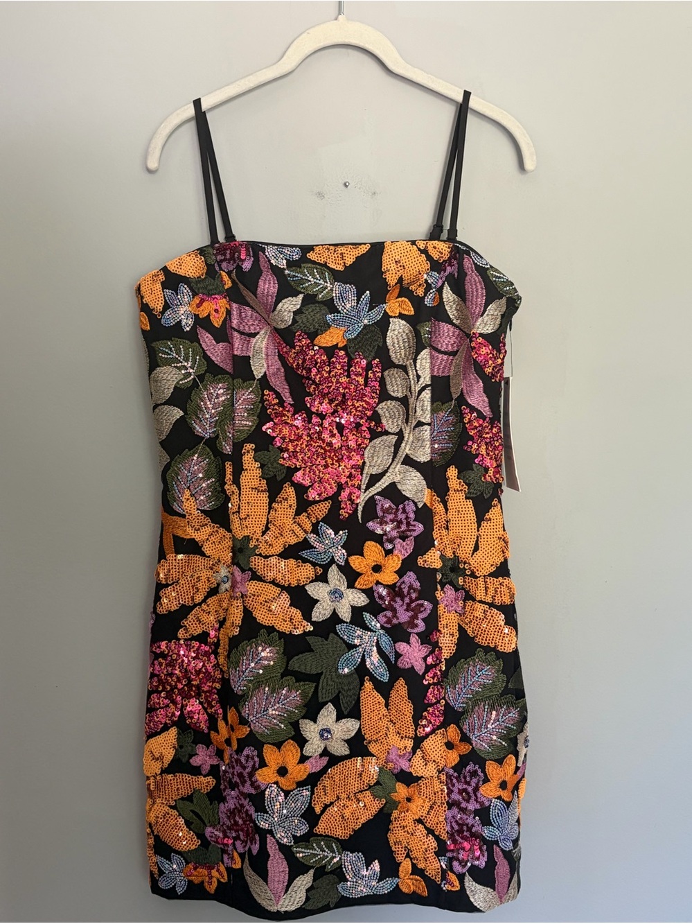 NWT Endless Rose Floral Sequin Embroidered Sleeveless Mini Dress Women’s Size L